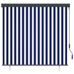 vidaXL Jaluzea tip rulou de exterior, albastru și alb, 160 x 250 cm vidaXL Jaluzea tip rulou de exterior, albastru și alb, 160 x 250 cm