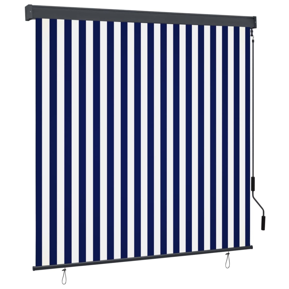 vidaXL Jaluzea tip rulou de exterior, albastru și alb, 160 x 250 cm