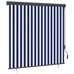 vidaXL Jaluzea tip rulou de exterior, albastru și alb, 160 x 250 cm vidaXL Jaluzea tip rulou de exterior, albastru și alb, 160 x 250 cm