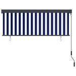 vidaXL Jaluzea tip rulou de exterior, albastru și alb, 160 x 250 cm vidaXL Jaluzea tip rulou de exterior, albastru și alb, 160 x 250 cm
