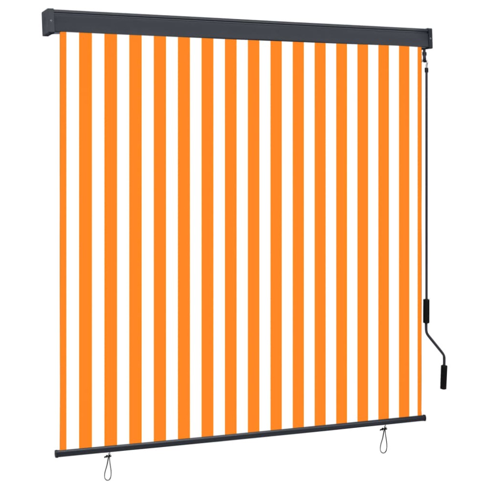 vidaXL Jaluzea tip rulou de exterior, alb și portocaliu, 160 x 250 cm