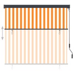 vidaXL Jaluzea tip rulou de exterior, alb și portocaliu, 160 x 250 cm vidaXL Jaluzea tip rulou de exterior, alb și portocaliu, 160 x 250 cm