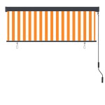 vidaXL Jaluzea tip rulou de exterior, alb și portocaliu, 160 x 250 cm vidaXL Jaluzea tip rulou de exterior, alb și portocaliu, 160 x 250 cm
