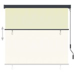 vidaXL Jaluzea tip rulou de exterior, crem, 160 x 250 cm vidaXL Jaluzea tip rulou de exterior, crem, 160 x 250 cm