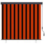 vidaXL Jaluzea tip rulou de exterior, portocaliu și maro, 160 x 250 cm vidaXL Jaluzea tip rulou de exterior, portocaliu și maro, 160 x 250 cm