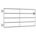 vidaXL Poartă de câmp cu 5 bare, argintiu, (95-170) x 90 cm, oțel vidaXL Poartă de câmp cu 5 bare, argintiu, (95-170) x 90 cm, oțel