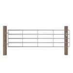 vidaXL Poartă de câmp cu 5 bare, argintiu, (115-300) x 90 cm, oțel vidaXL Poartă de câmp cu 5 bare, argintiu, (115-300) x 90 cm, oțel