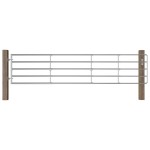 vidaXL Poartă de câmp cu 5 bare, argintiu, (150-400) x 90 cm, oțel vidaXL Poartă de câmp cu 5 bare, argintiu, (150-400) x 90 cm, oțel