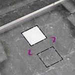 vidaXL Rigolă de duș capac plat gresie 2-în-1 28x28 cm oțel inoxidabil vidaXL Rigolă de duș capac plat gresie 2-în-1 28x28 cm oțel inoxidabil