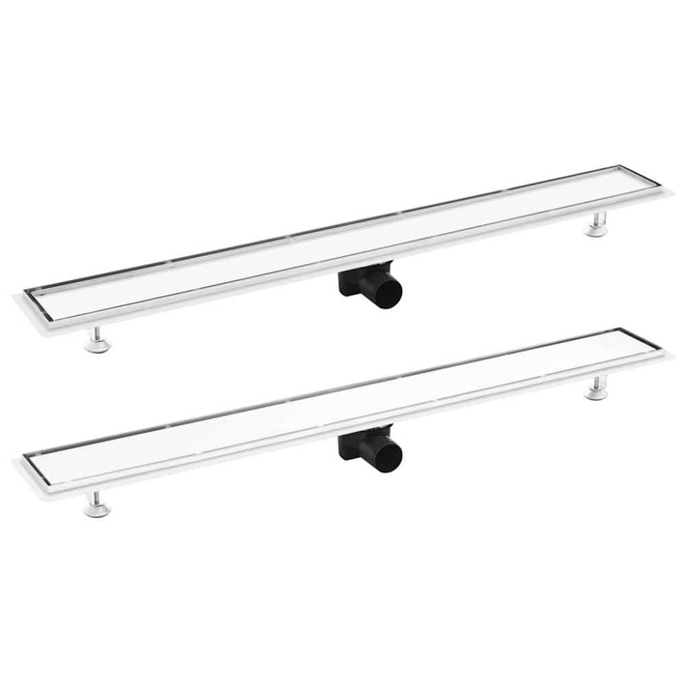 vidaXL Rigolă de duș cu capac 2-în-1, 103 x 14 cm, oțel inoxidabil