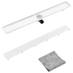 vidaXL Rigolă de duș cu capac 2-în-1, 103 x 14 cm, oțel inoxidabil vidaXL Rigolă de duș cu capac 2-în-1, 103 x 14 cm, oțel inoxidabil