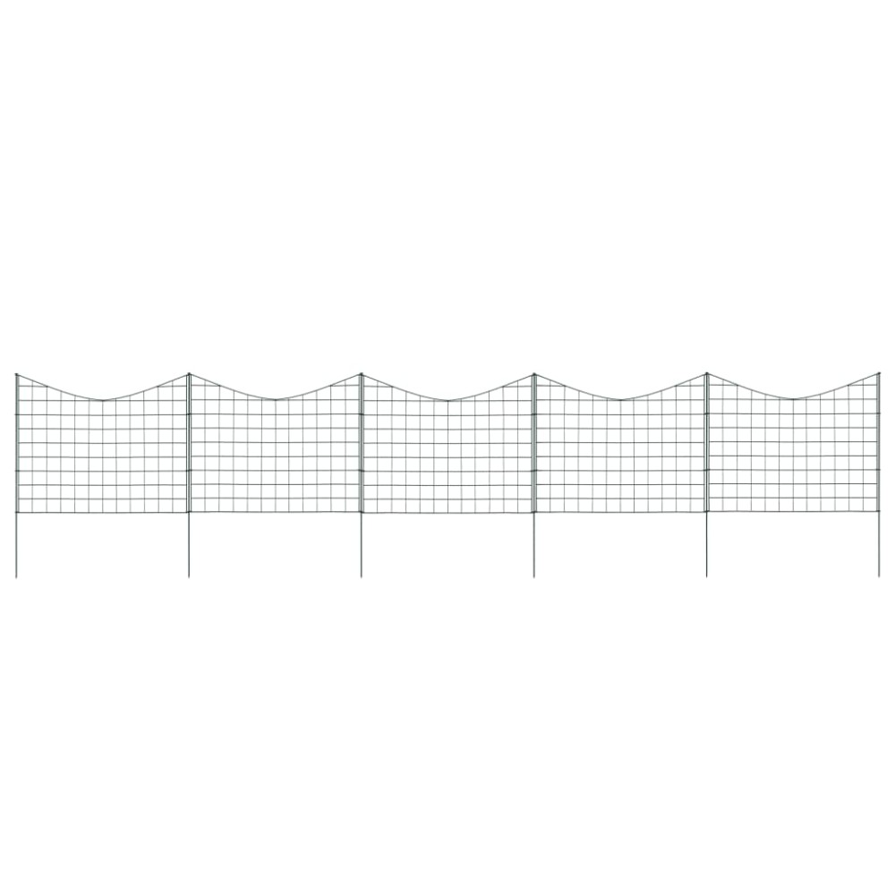 vidaXL Set gard de grădină arcuit concav, verde, 77,5 x 64 cm