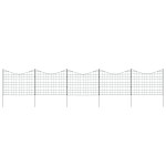 vidaXL Set gard de grădină arcuit concav, verde, 77,5 x 64 cm