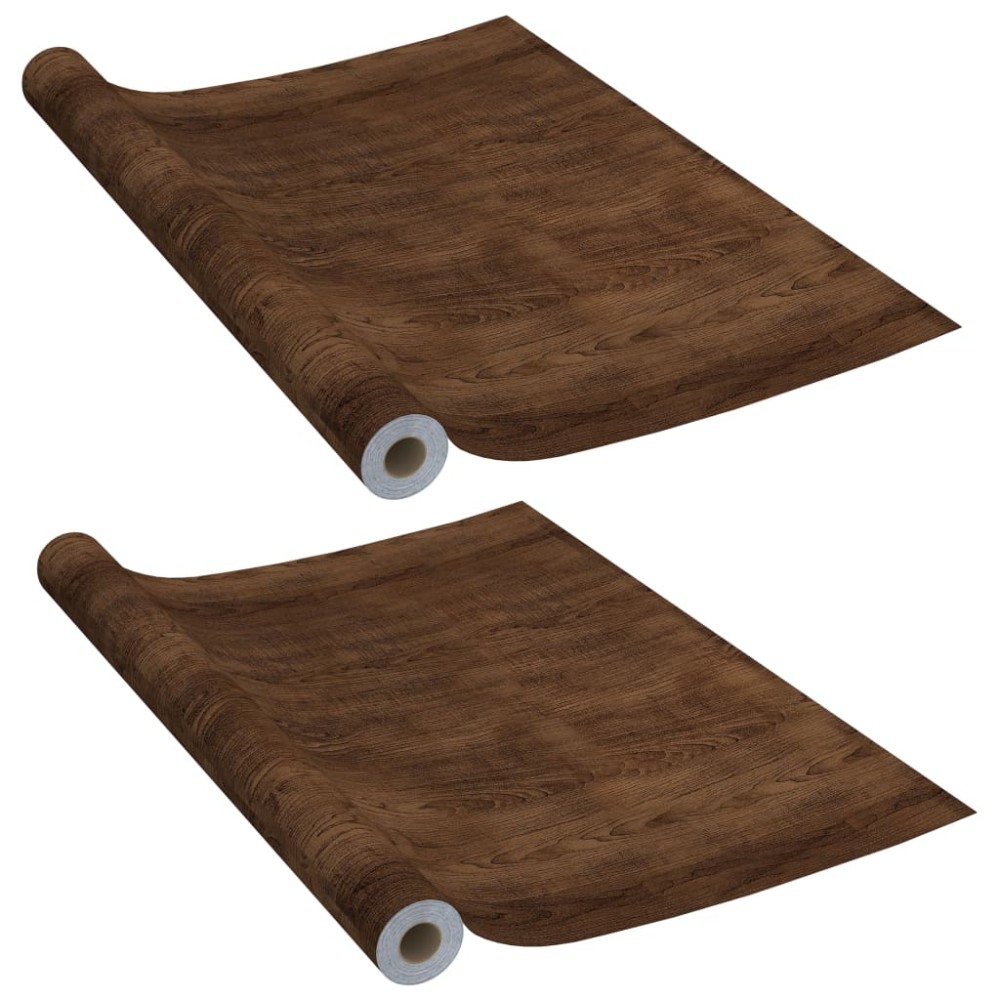 vidaXL Folii de ușă autoadezive, 2 buc., stejar închis, 210x90 cm, PVC