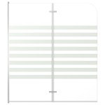 vidaXL Cabină de baie, 120 x 140 cm, sticlă securizată, dungi vidaXL Cabină de baie, 120 x 140 cm, sticlă securizată, dungi
