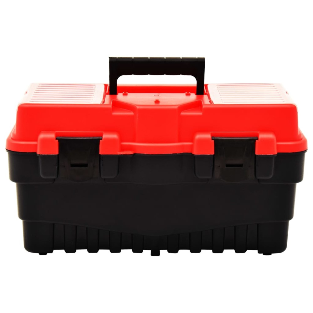 vidaXL Cutie de scule, roșu, 462x256x242 mm, plastic
