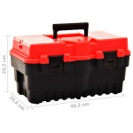 vidaXL Cutie de scule, roșu, 462x256x242 mm, plastic vidaXL Cutie de scule, roșu, 462x256x242 mm, plastic