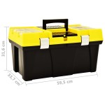 vidaXL Cutie de scule, galben, 595x337x316 mm, plastic vidaXL Cutie de scule, galben, 595x337x316 mm, plastic