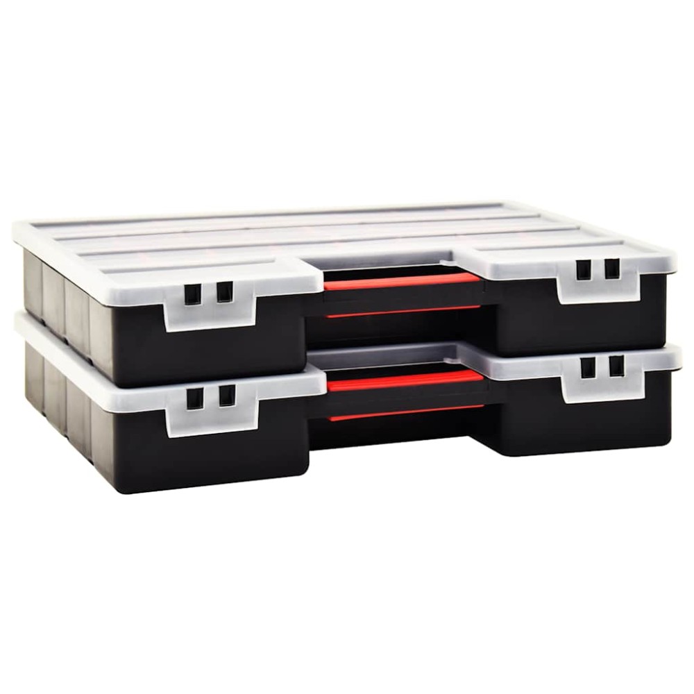 vidaXL Cutii sortare 2 buc. separatoare reglabile 460x325x80mm plastic