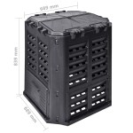vidaXL Compostor de grădină, negru, 68,9x68,9x83,9 cm, 360 L vidaXL Compostor de grădină, negru, 68,9x68,9x83,9 cm, 360 L
