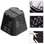 vidaXL Compostor de grădină, negru, 93,3x93,3x80 cm, 480 L vidaXL Compostor de grădină, negru, 93,3x93,3x80 cm, 480 L
