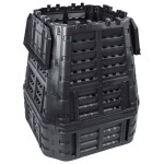 vidaXL Compostor de grădină, negru, 93,3x93,3x113 cm, 740 L vidaXL Compostor de grădină, negru, 93,3x93,3x113 cm, 740 L