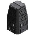 vidaXL Compostor de grădină, negru, 93,3x93,3x146 cm, 1000 L vidaXL Compostor de grădină, negru, 93,3x93,3x146 cm, 1000 L