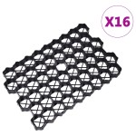 vidaXL Grilaje de gazon, 16 buc., negru, 60x40x3 cm, plastic vidaXL Grilaje de gazon, 16 buc., negru, 60x40x3 cm, plastic