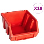 vidaXL Set cutii depozitare 32 piese cu panouri de perete, roșu&negru