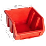 vidaXL Set cutii depozitare 32 piese cu panouri de perete, roșu&negru