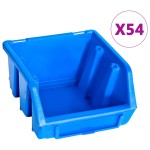 vidaXL Set coșuri de depozitare 96 piese cu panouri de perete albastru