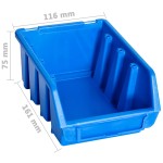 vidaXL Cutii de depozitare stivuibile, 20 buc., albastru, plastic vidaXL Cutii de depozitare stivuibile, 20 buc., albastru, plastic