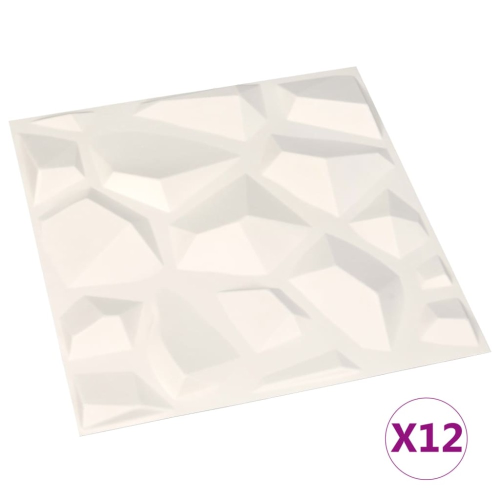 vidaXL Panouri de perete 3D, 12 buc., 0,5 x 0,5 m, 3 m²