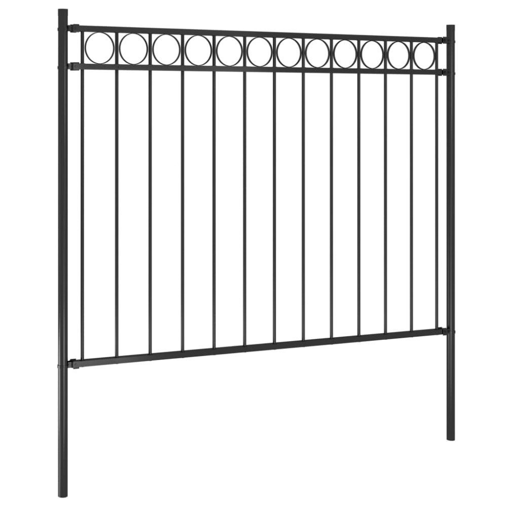 vidaXL Gard de grădină din oțel 1,81x1,2 m negru