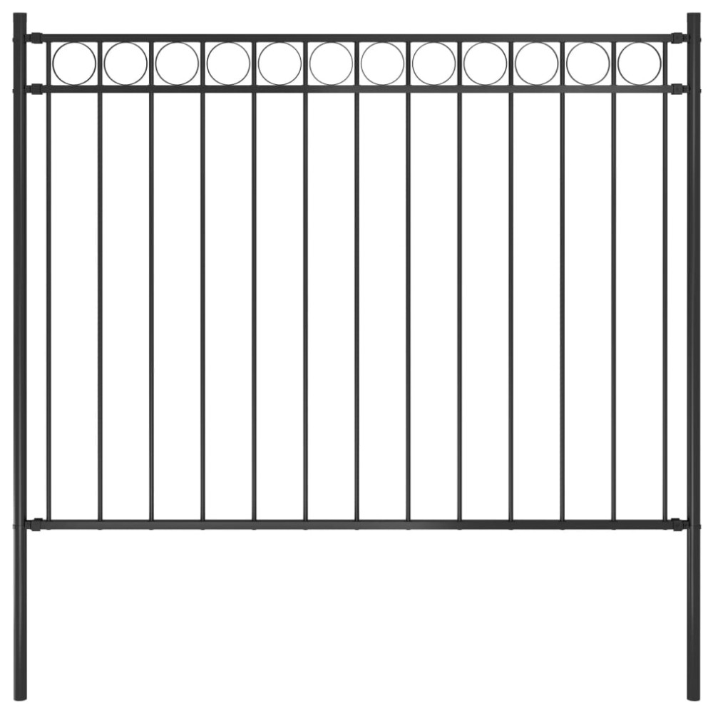 vidaXL Gard de grădină din oțel 1,81x1,2 m negru