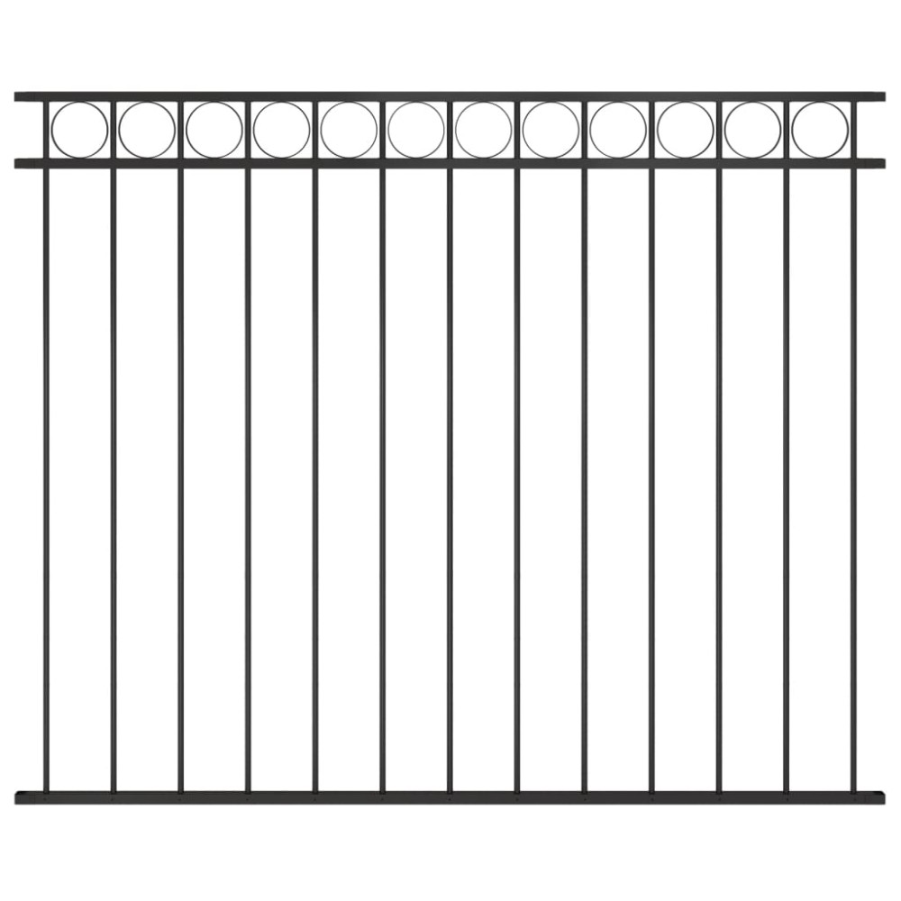 vidaXL Panou de gard din oțel 1,7x1,5 m negru