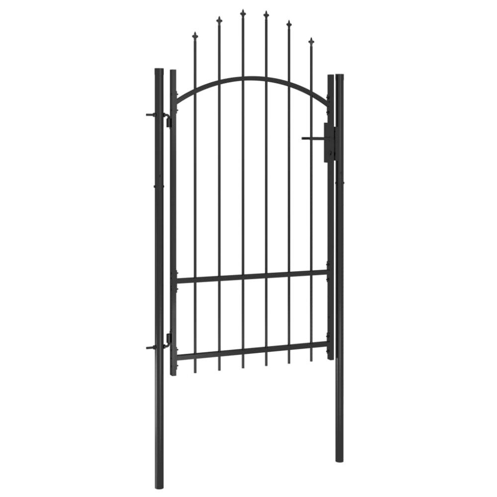vidaXL Poartă de grădină, negru, 1 x 2,2 m, oțel