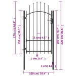 vidaXL Poartă de grădină, negru, 1 x 2,2 m, oțel vidaXL Poartă de grădină, negru, 1 x 2,2 m, oțel