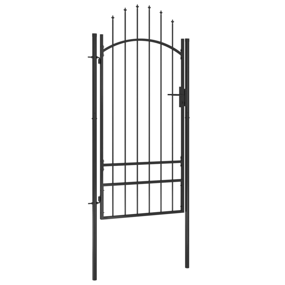 vidaXL Poartă de grădină, negru, 1 x 2,5 m, oțel