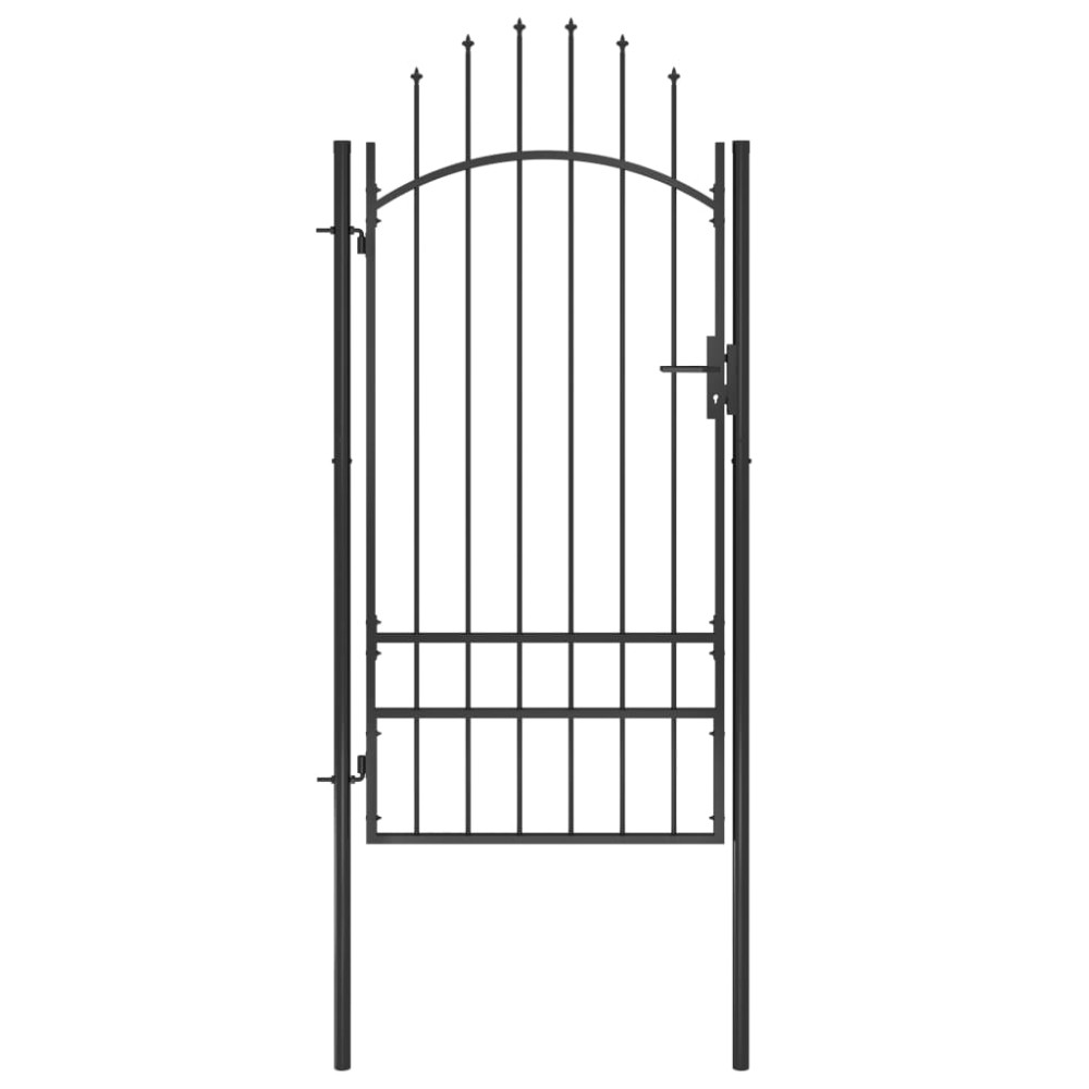 vidaXL Poartă de grădină, negru, 1 x 2,5 m, oțel