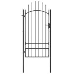 vidaXL Poartă de grădină, negru, 1 x 2,5 m, oțel