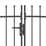 vidaXL Poartă gard pentru grădină cu vârf suliță, negru 5 x 1,75 m vidaXL Poartă gard pentru grădină cu vârf suliță, negru 5 x 1,75 m