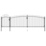 vidaXL Poartă gard pentru grădină cu vârf suliță, negru, 5 x 2 m vidaXL Poartă gard pentru grădină cu vârf suliță, negru, 5 x 2 m