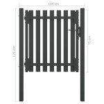 vidaXL Poartă de gard grădină, antracit, 1 x 1,25 m, oțel vidaXL Poartă de gard grădină, antracit, 1 x 1,25 m, oțel