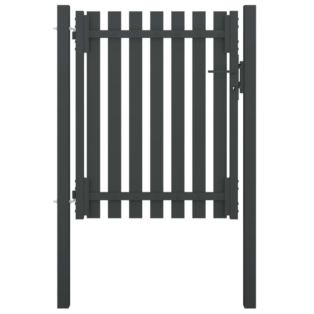 vidaXL Poartă de gard grădină, antracit, 1 x 1,5 m, oțel