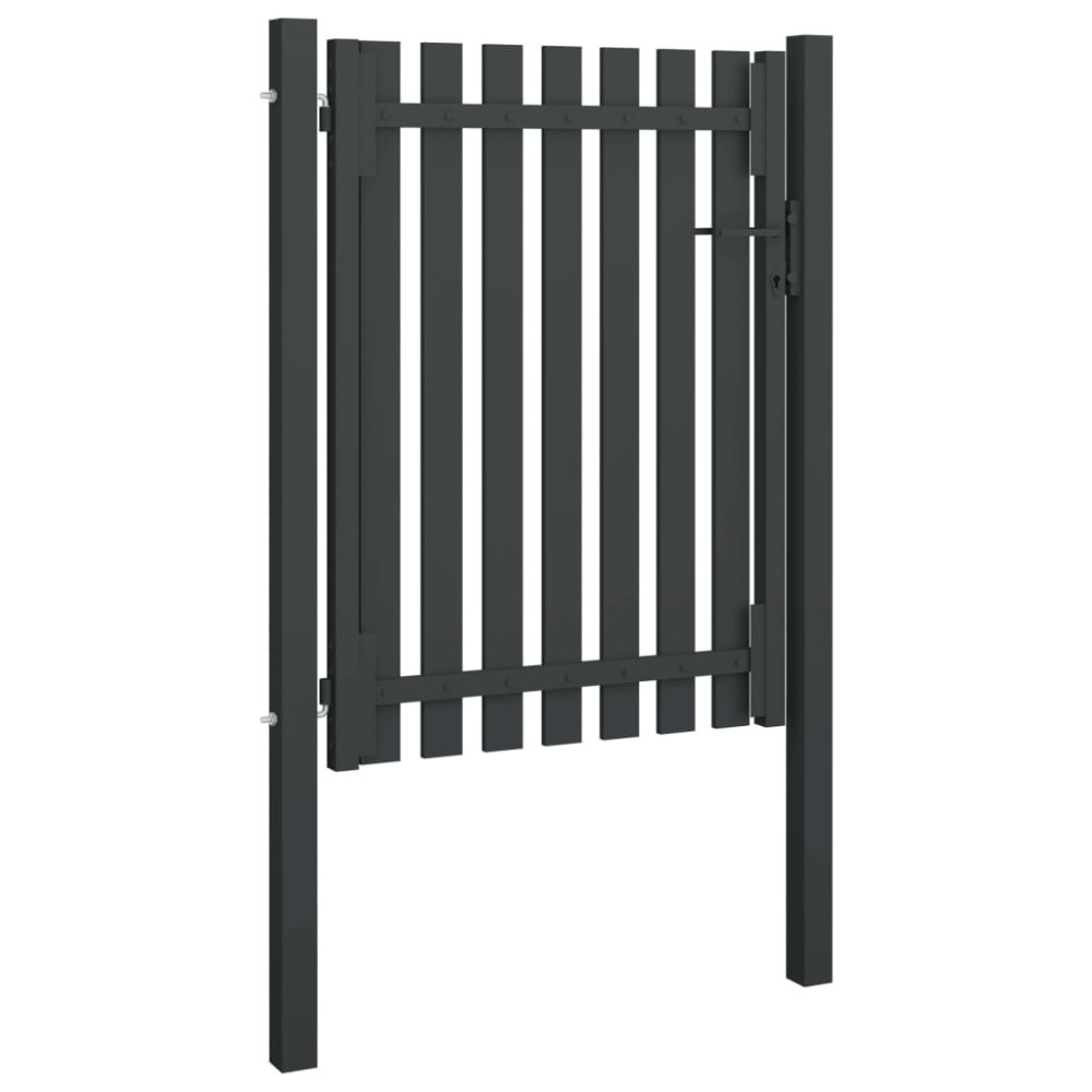 vidaXL Poartă de gard grădină, antracit, 1 x 1,7 m, oțel