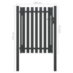 vidaXL Poartă de gard grădină, antracit, 1 x 1,7 m, oțel