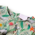 Rochie copii cu mâneci largi kaki deschis 104