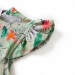 Rochie copii cu mâneci largi kaki deschis 104