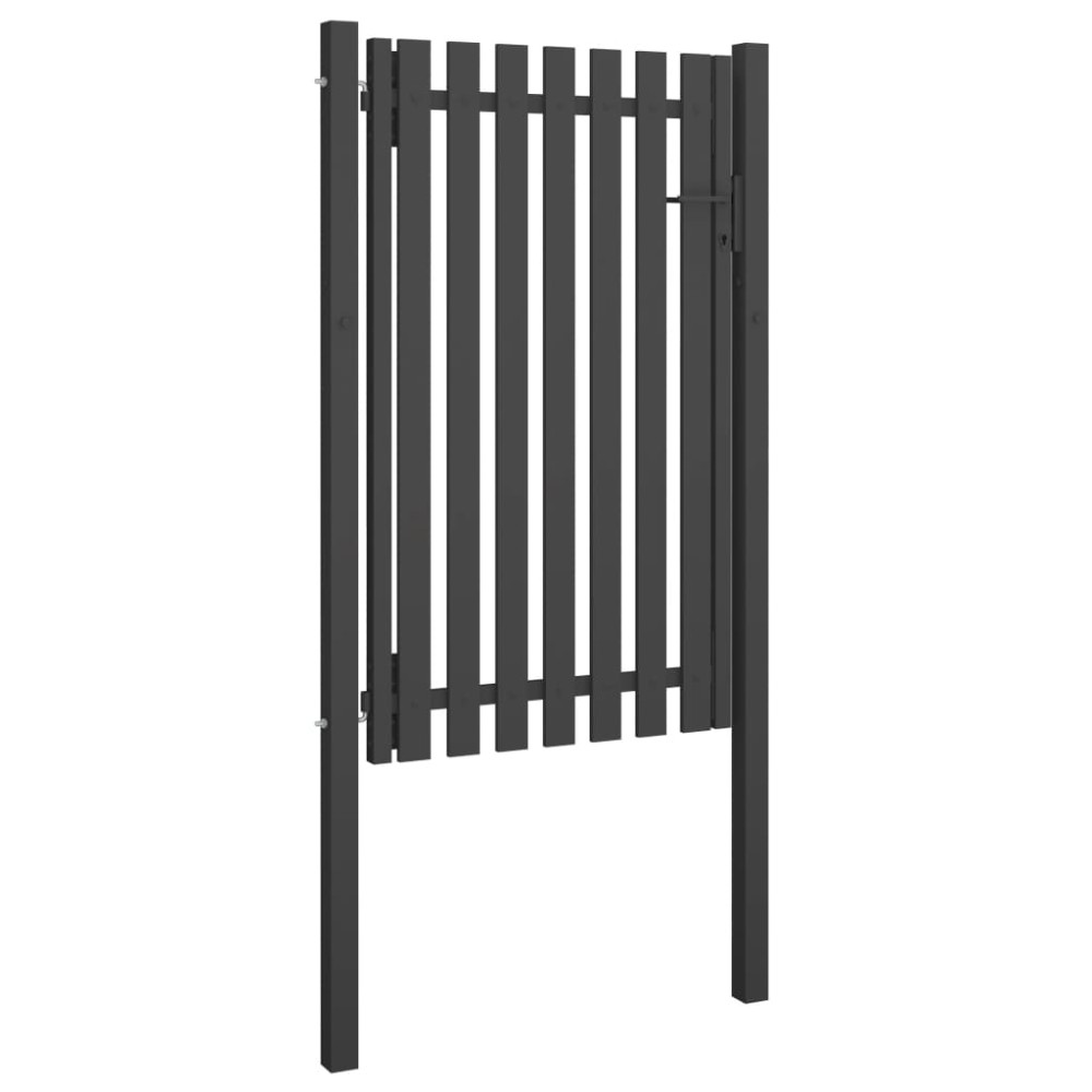 vidaXL Poartă de gard grădină, antracit, 1 x 2 m, oțel